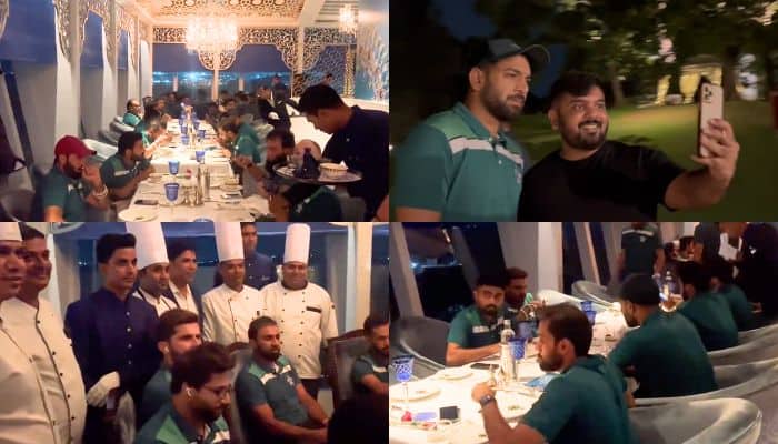 WATCH: Babar Azams Pakistan Cricket Team Enjoys Grand Dinner In Hyderabad, Indian Fans Gather For Selfies