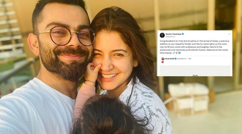 Sachin Tendulkars Congratulatory Wish To Virat Kohli And Anushka Sharma On Birth Of Akaay Is Unmissable