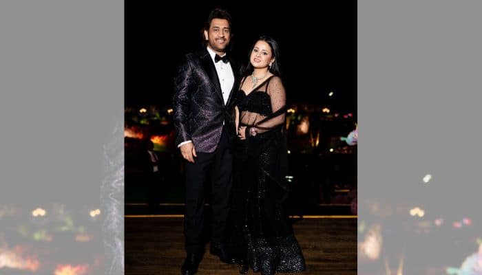 MS Dhoni, Sakshi Dhoni Steal The Show In Elegant Black Attire At Anant-Radhika Pre-Wedding