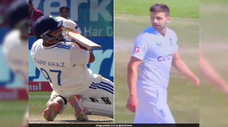 Sarfaraz Khan's Sachin Tendulkar-esque Shot Irritates England Pacer Mark Wood. He Does This. Watch | Cricket News