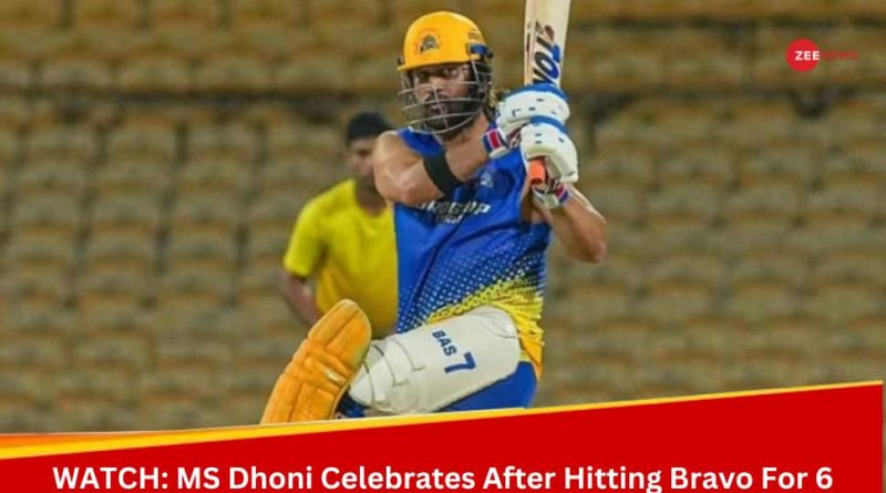 WATCH: MS Dhonis Joyful Celebration After Hitting DJ Bravo For Six During CSK Training Goes Viral