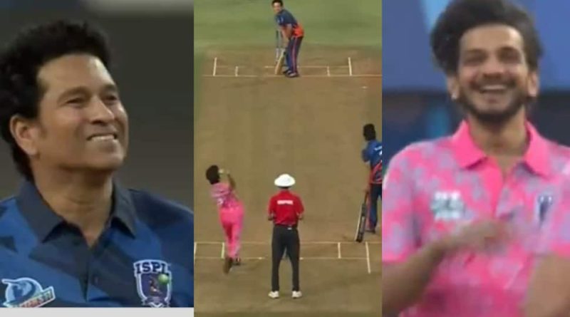 WATCH: Sachin Tendulkar Gets Out To Big Boss Winner Munawar Faruqui As Stadium Goes Silent During ISPL Match Between Celebrities