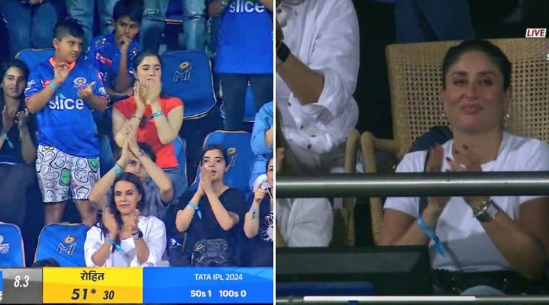 MI Fans Sara Tendulkar, Kareena Kapoor Enjoy Rohit Sharma Show During IPL El Clasico At Wankhede, Pics Go Viral