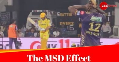 MS Dhonis Arrival Leaves Andre Russell Covering His Ears In Awe of Chepauks Roar, Video Goes Viral - Watch