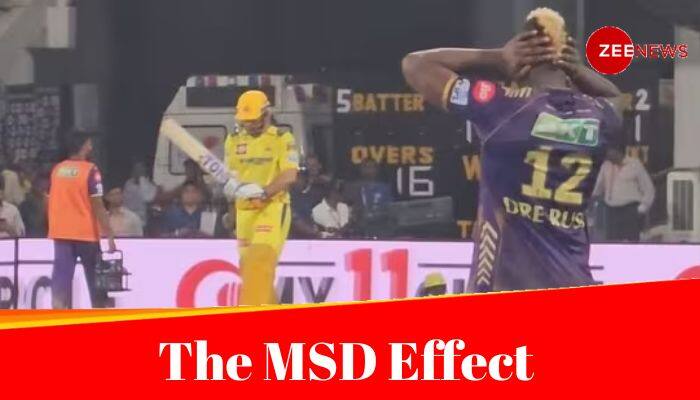 MS Dhonis Arrival Leaves Andre Russell Covering His Ears In Awe of Chepauks Roar, Video Goes Viral - Watch