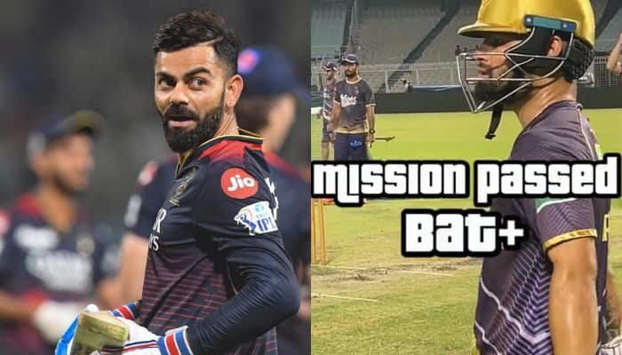 Rinku Singh Cant Keep Calm As KKR Star Finally Gets Bat From RCB Legend Virat Kohli, Video Goes Viral - Watch