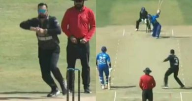 Mohammad Nabi Hit For First-Ball Six By Son Hassan Eisakhil In Viral Shpageeza League Clash - Watch